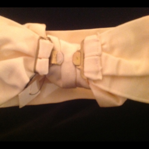 NWT Talbots White Faille Bow Adjustable Belt - Picture 3 of 5